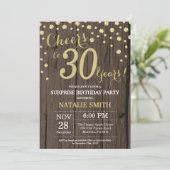 ウッド素朴金ゴールドサプライズ30thバースデーダイヤモンド 招待状 (スタンド正面)