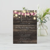 ウッド素朴金ゴールドライツジャーブライダル結婚ズ 招待状 (スタンド正面)