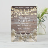 ウッド素朴金ゴールド企業のクリスマスパーティーインビタ 招待状 (スタンド正面)