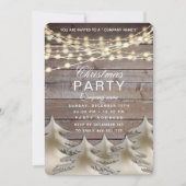 ウッド素朴金ゴールド企業のクリスマスパーティーインビタ 招待状 (正面)
