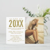 ウッド素朴金ゴールド卒業パーティー（写真あり） 招待状 (スタンド正面)