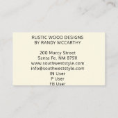 ウッド素朴離れリースモノグラム淡い色のラヴァンダー 名刺 (裏面)