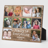 ウッド素朴10フォトコラージュファミリー引用文 フォトプラーク (側面)