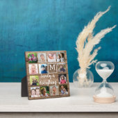 ウッド素朴13フォトコラージュ家族モノグラム フォトプラーク (インサイチュ)