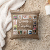 ウッド素朴14フォトコラージュファミリー引用文 クッション (ブランケット)