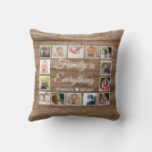 ウッド素朴14フォトコラージュファミリー引用文 クッション (裏面)