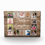 ウッド素朴14写真コラージファミリーネーム引用文 フォトブロック (正面)