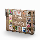 ウッド素朴14写真コラージファミリーネーム引用文 フォトブロック (右)