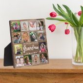 ウッド素朴14写真コラージュ私たちはおばあちゃんを愛している フォトプラーク