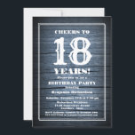 ウッド素朴18th誕生日パーティー 招待状<br><div class="desc">素朴な木材18th誕生日パーティーの招待。</div>