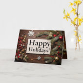 ウッド素朴3イメージクリスマスグリーティングカード カード (黄色い花)