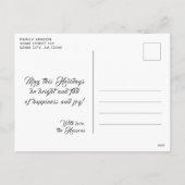 ウッド素朴3フォトコラージファミリーホリデーカード シーズンポストカード (裏面)