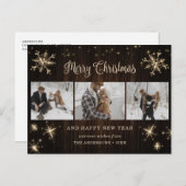 ウッド素朴3フォトメリークリスマスポストカード シーズンポストカード (正面/裏面)