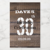 ウッド素朴30th任意の年齢の誕生日パーティー好意ミニ ワインラベル (シングルラベル)