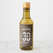 ウッド素朴30th任意の年齢の誕生日パーティー好意ミニ ワインラベル (正面)