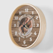 ウッド素朴5結婚周年記念夫婦の写真 壁時計 (傾斜)