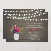 ウッド素朴60thサプライズ誕生日パーティー 招待状 (正面/裏面)