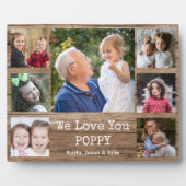 ウッド素朴7フォトコラージュ私たちはあなたを愛するポピー フォトプラーク (正面)