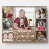 ウッド素朴7フォトコラージュ私たちはおばあちゃんを愛している フォトプラーク (正面)