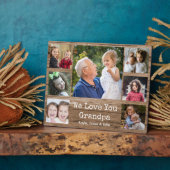 ウッド素朴7フォトコラージュ私たちは大好きグランドパ フォトプラーク (側面)