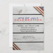 ウッド素朴7月4日独立記念日 招待状 (正面)