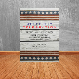 ウッド素朴7月4日独立記念日 招待状