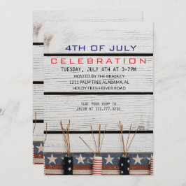 ウッド素朴7月4日独立記念日 招待状