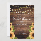 ウッド素朴&ひまわりブライダルシャワー 招待状 (正面)