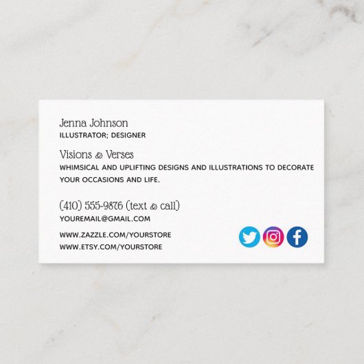 ウッド素朴&ひまわりメーカーのロゴ 名刺 (裏面)