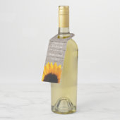 ウッド素朴&ひまわりワインボトルメッセージカード ボトルネックタグ (アングル)