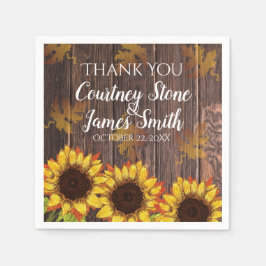 ウッド素朴&ひまわり |国結婚式 スタンダードカクテルナプキン