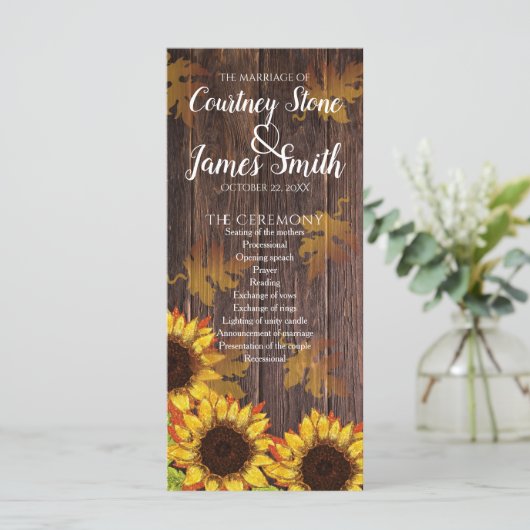 ウッド素朴&ひまわり |秋の結婚式 (スタンド正面)