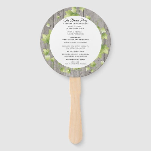 ウッド素朴&アイビー結婚式 プログラムファン ハンドファン (裏面)