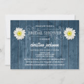 ウッド素朴・アンド・ホワイトデイジーブライダルシャワー 招待状 (正面)