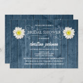 ウッド素朴・アンド・ホワイトデイジーブライダルシャワー 招待状 (正面/裏面)