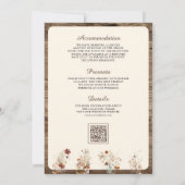 ウッド素朴・ウェスタン・チャペル・イン・ワン結婚ズ 招待状 (裏面)