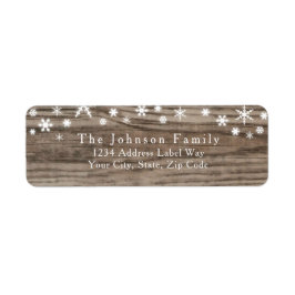 ウッド素朴&スノーフレークスホリデー差出人住所 ラベル