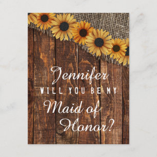 ウッド素朴&バーラップが私のメイド・オブ・オーナー（花嫁付き添い人） 招待状