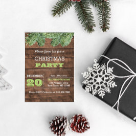 ウッド素朴&パインブランチホリデー招待状 招待状