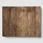 ウッド素朴、ピンクの花とライトのタイポグラフィ ゲストブック (裏面)