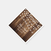 ウッド素朴・フェアリー・ライツ結婚・カクテル スタンダードカクテルナプキン (角)