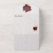 ウッド素朴・ブルガン結婚ディ オールインワン招待状 (外側)