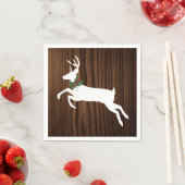 ウッド素朴&ホワイトディアクリスマス紙ナプキンス スタンダードカクテルナプキン (インサイチュ)