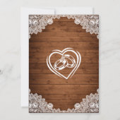 ウッド素朴&ホワイトレース結婚の写真 招待状 (裏面)