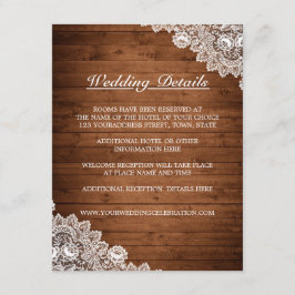 ウッド素朴&ホワイトレース結婚の詳細 エンクロージャーカード