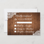 ウッド素朴&ホワイトレース結婚記念日 出欠カード (裏面)