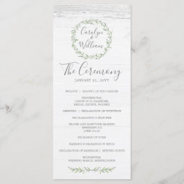 ウッド素朴&ボタニカルリース結婚式 プログラム