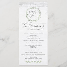 ウッド素朴&ボタニカルリース結婚式 プログラム