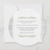 ウッド素朴・ボタニカル葉結婚式招待状 招待状 (裏面)