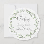 ウッド素朴・ボタニカル葉結婚式招待状 招待状 (正面)